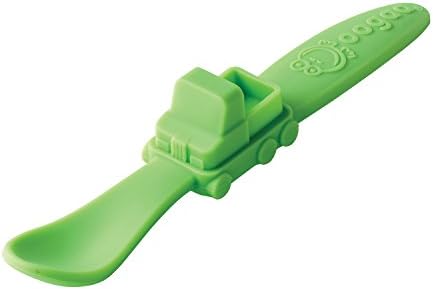 High-Grade Silicone Feeding Spoon Gentle on Gums. Fun Shape Toddlers Love! Truck, Green