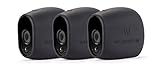 3 x Silicone Skins for Compatible with Arlo HD Smart Security - 100% Wire-Free Cameras - by Wasserstein (Black)