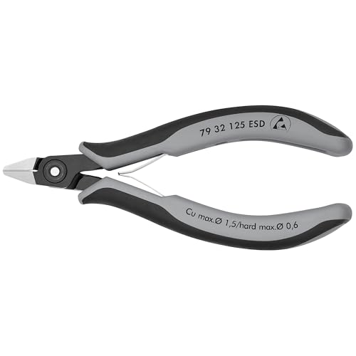 KNIPEX 5" Precision Electronics Side Cutter ESD w/Pointed Head, Ergonomic Grip…
