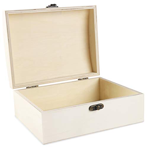 Unfinished Wood Box with Hinged Locking Lid, Wooden Jewelry Box (3 Pack) Pricepulse
