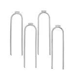 Get Out! Extra-Large 12in x 2-3/4in Outdoor Trampoline Safety Ground Anchor Galvanized Steel Wind Stakes 4-Piece Kit