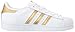 adidas Originals Unisex-Kids Superstar C, White/Gold Metallic/Blue, 12 M US Little Kid