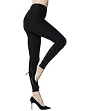 Diravo Womens Basic Leggings Pants Stretch Yoga Pants Slim Leggings Regular Size Black