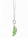 Small Tennis Ball Rhinestone Pendant Necklace - Green Crystal and White Enamel