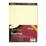 Gold Fibre® Canary Quadrille Perf-Top Pad, 8-1/2x11-3/4, 4 Squares/Inch, 50/Pad (AMP22143)
