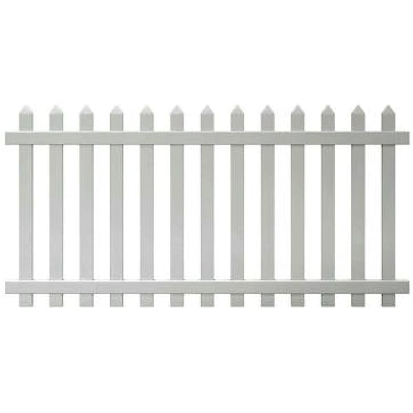 Amazon Com 4 Ft X 8 Ft Glendale Spaced Picket Vinyl Fence Panel With Pointed Pickets Garden Outdoor