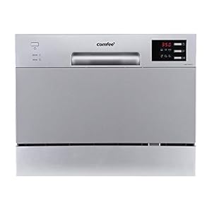COMFEE’ KWH-TD602E-S Freestanding Compact Dishwasher, LED display, 6.5 liters, Silver, Noise level: decibels 47