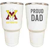 R and R Imports VMI Keydets Proud Dad 24 oz Insulated Stainless Steel Tumblers White. Officially Licensed Collegiate Product