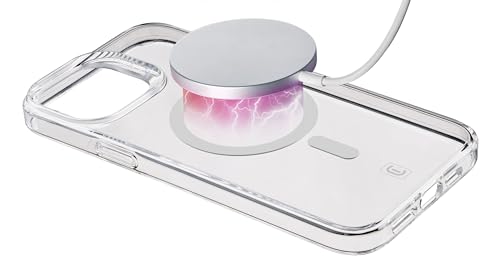 cellularline - Gloss mag - iPhone 15 Pro - Funda con imanes para Cargar y conectar a la Fuente de alimentación MagSafe - Transparente