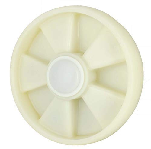 Pallet Jack/Truck Steering Wheels Set (4 pcs) 7.5" x 2" with Bearings ID 20mm Nylon White with Protective Caps
