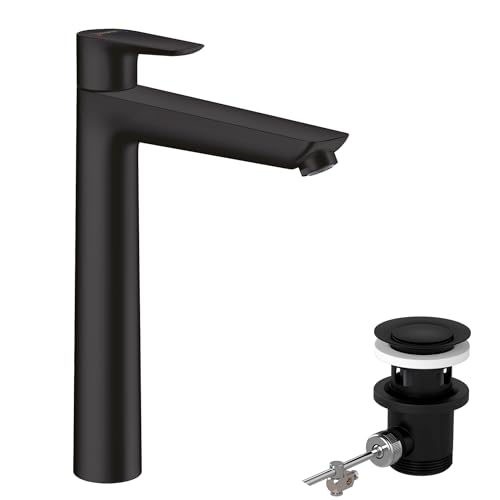 hansgrohe Talis E Talis E 240 Mitigeur de lavabo, avec tirette et vidage, noir mat, 71716670