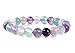 Natural Gemstone Bracelet 7 inch Stretchy Chakra Stones Healing Crystal Quartz Great Gifts (Unisex)
