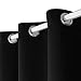 BGment Black Blackout Curtains for Bedroom - Grommet Thermal Insulated Room Darkening Block Out Curtains for Living Room, Set of 2 Panels, 52 x 63 Inch