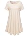 BELAROI Womens Comfy Swing Tunic Short Sleeve Solid T-Shirt Dress (3X, Beige)