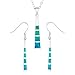 Sterling Silver Created Blue Opal Long Striped Earrings and Pendant Set with 18