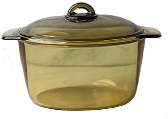 LIRONG 5L Round Cooker with Lid is Very Durable and Can Be Safely Used in Dishwasher Heat-Resistant Glass Casserole Cooking Pot