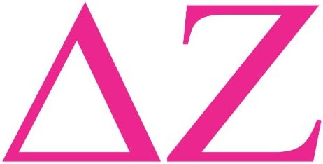 Delta Zeta College Sorority 8" Pink Vinyl Decal Window Sticker for Garbage Can, Laptop, Ipad, Window, Wall, Car, Truck, Motorcycle