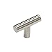 Gobrico (5 Pack) Kitchen Cabinet Drawer Handles and Pulls T Bar, Brushed Nickel Bathroom Drawer Dresser Handle, Stainless Steel T-bar Knobs Overall Length 50mm/2 Inch