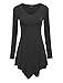 Made By Johnny MBJ WT737 Womens Long Sleeve Handkerchief Tunic XL Black
