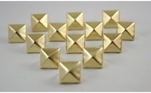 100 pcs. Gold Pyramid Prongs Studs Nailheads Rivets Decorations Findings 11 mm. CKSPG11