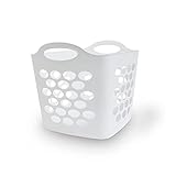 SEDLAV Plastic Laundry Basket, White, Flexible