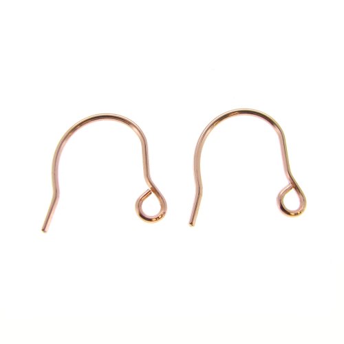 4 pcs 14k Rose Gold Filled Plain Ear Wire French Hook Earwires / Dangle Earrings Connector / Findings / Rose Gold