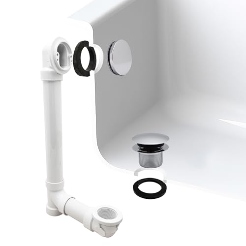 Westbrass A493244H-26 14" Sch. 40 PVC Bath Waste & Overflow Assembly with Illus…