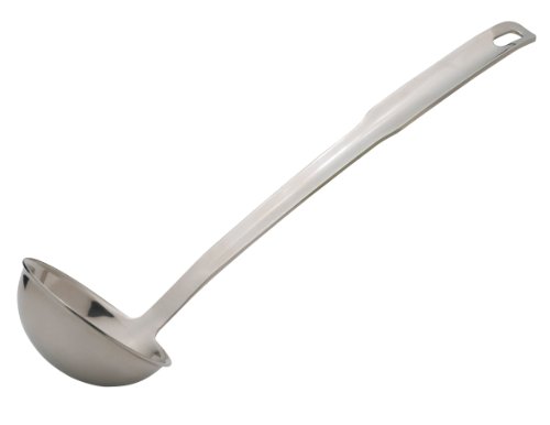 HIC Harold Import Co. 43687 HIC Essential Ladle With Long Handle, 18/8 Stainless Steel, 12.5-Inches, 3-Ounce Capacity, Silver