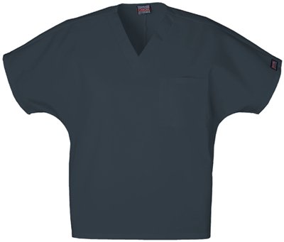 Cherokee workwear scrubs unisex v-neck tunic top, pewte…