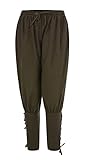 Skyvo Men's Spring Summer Autumn Ankle Banded Pants Medieval Viking Navigator Trousers Renaissance Pants