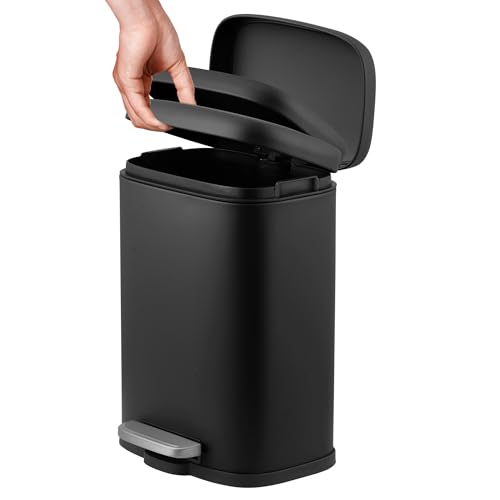 5L Stainless Steel Trash Can with Soft-Close Lid - 5l Fingerprint-Proof & Rust-Resistant Bin for Arabic Kitchens, Mosques & Guest Bathrooms