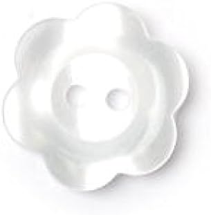 Crendon 2 Hole Flower Shape Buttons White - per pack of 35
