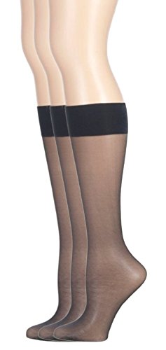 EMEM ApparelWomen's Plus Size Queen Day Sheer Knee High Stockings 3-Pack