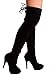 FOREVER LINK OVER THE KNEE BOOT SUEDE BACK LACE HIGH HEEL 9 black