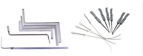 Supyigou Broken Key Extractor Tools Door Lock Repair Tools Locksmith Supply (Small 10pcs +5pcs tension tools)