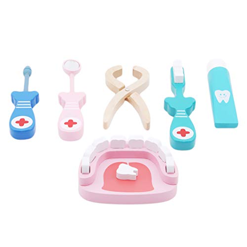 YouCY Doctor Kits for Kids Wooden Dentist Tool Toys for Pretend Play Medical Doctor Set Stethoscope Dentist Set Play Dental Tools Simulation Medicine Kits,New Dentist