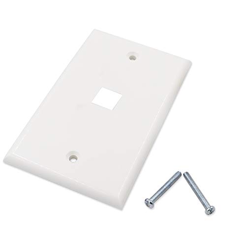 MicVista CT08 Low Profile 1 Port Keystone Jack Wall Plate-White(5 Pack) - Thumbnail 2