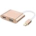 Mini DisplayPort to HDMI VGA Adapter, CableCreation 2 in 1 Mini DP (Thunderbolt 2) Converter Compatible with MacBook Pro, iMac, MacBook Air, Surface Laptop 2 etc, Aluminium Gold primary