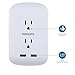 Philips 2-Outlet Extender with 2-USB Ports, Compact Adapter, Charging Station, 125V AC/15A/1875W, ETL Certified, 3 Prong, White, SPS6220WB/37
