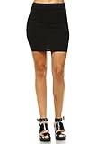 Sol & Cielo Bandage Bodycon Mini Knit Basic Stretch Short Pencil Skirt(16