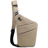 Anti Theft Crossbody Bags for Women, 2025 New Anti-Theft Travel Bag, Shoulder Bag Anti-theft Design for Travel, Sport (Khaki - Left Shoulder)