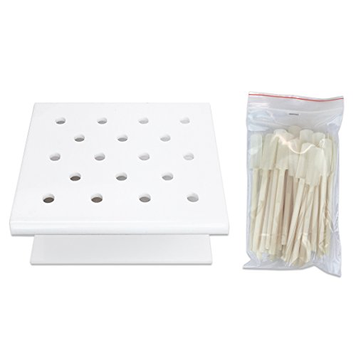 Beauticom 18 Piece White Plastic Nail Tip Sticks With Display Stand Set