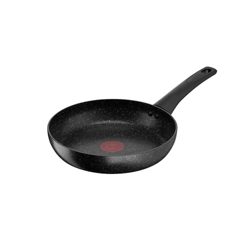 Tefal Titanium Stone Non-Stick Pancake Frying Pan 24 cm, High-Performance Non-Stick Durable Coating, Metal Safe, All Hobs Including Induction, Thermo-Signal, Black, E1050445
