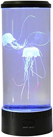 DECORATZ LED Simulation Jellyfish Lamp, Dimmable Water Box Night Table Light, Gifts for Children Office Bedroom Bedside Desk Decoration Creative Enjoy Light fixture-D13.5H35CM