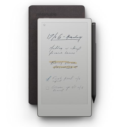 Remarkable Paper Pro Move mit Marker Plus und Book Folio – Basalt