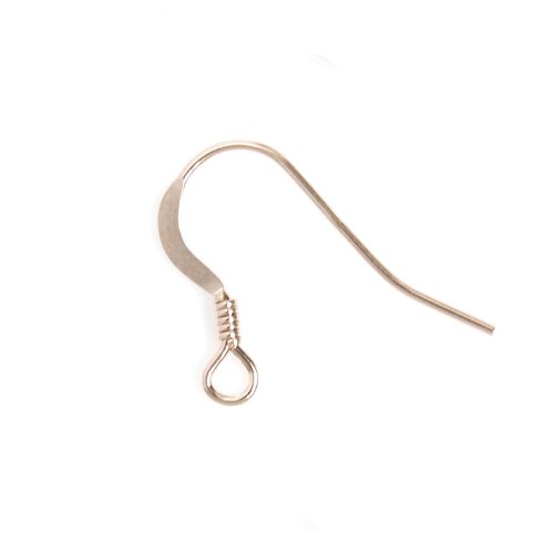 4 pcs 14k Rose Gold Filled Earwires Coil Ear Wire French Earring Connector Hook / Findings / Rose Gold