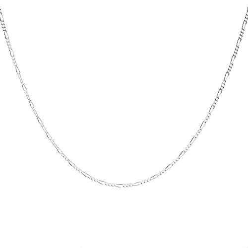 925 Sterling Silver 1.8MM Figaro Chain - Italian Crafted Necklace For Women - Spring Ring Clasp 16 Inch