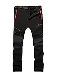 MorryOddy Men's Soft Shell Fleece Windproof Hiking Ski Pants