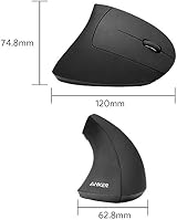 Anker 2.4G Wireless Vertical Ergonomic Optical Mouse 800/1200/1600 DPI Black view 7