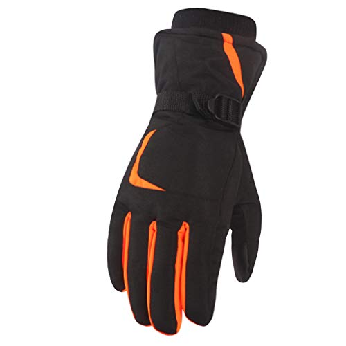 Aisprts Ski Gloves Men and Women Winter Touch Screen Gloves Windproof Waterproof Outdoor Snow Snowboard Warm Gloves (Orange, L) - Thumbnail 7